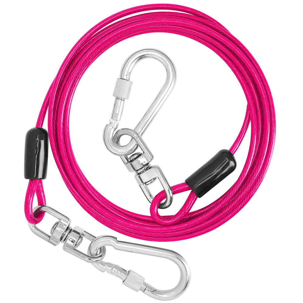 Jenico cable para perro con gancho giratorio, evita enredos y facilita el juego al aire libre