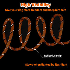 Jenico cable para perro, reflectivo y brillante para visibilidad nocturna