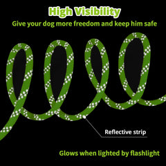 Jenico cable tiro perro 70ft reflejante, ideal para excursiones largas