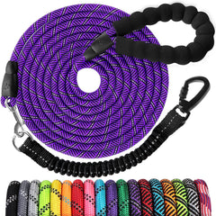 Jenico correa perro 30ft reflectiva con bungee para control suave y visibilidad.