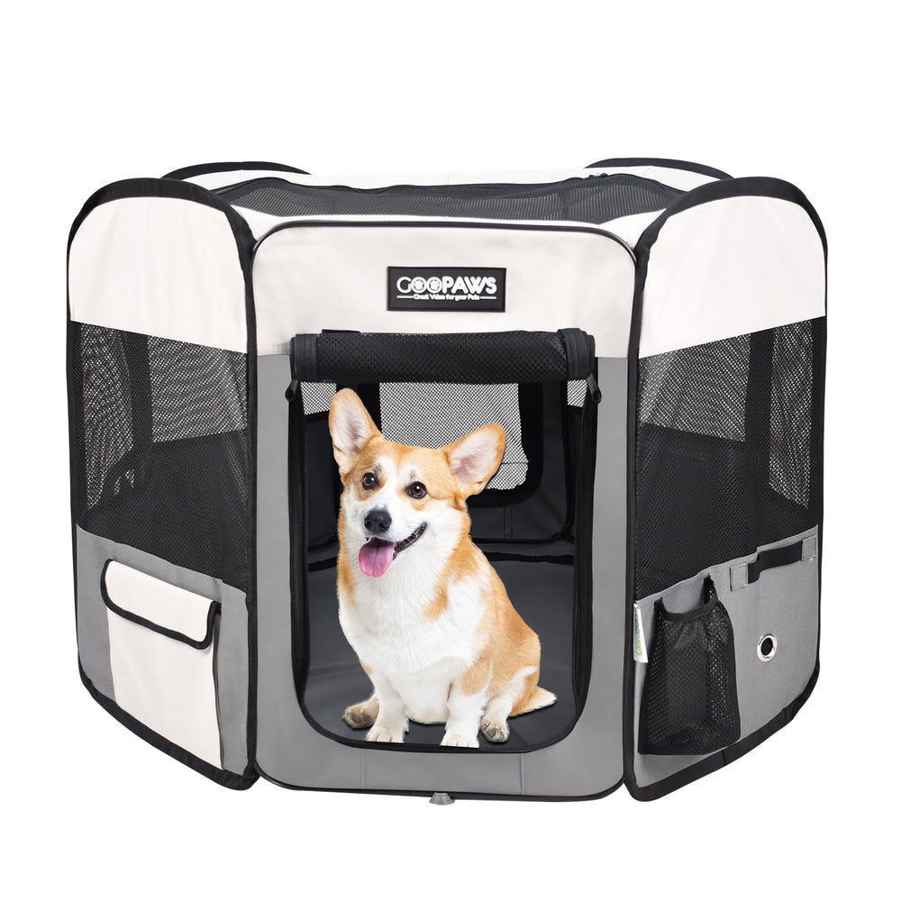 Jespet cerca plegable para perros de 36 pulgadas, ideal para interiores y exteriores.