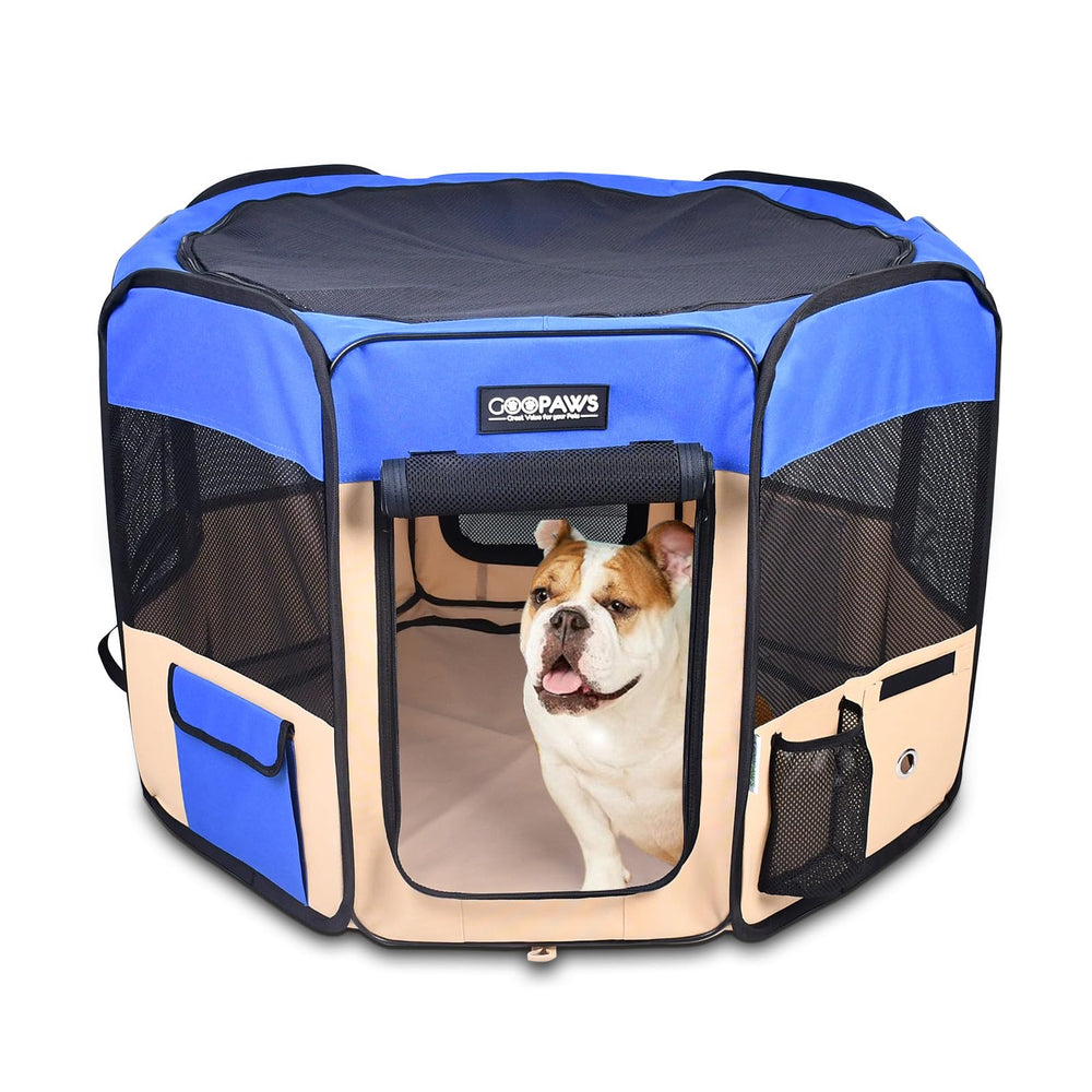 Jespet corral de juego para perros 36 pulgadas con puerta amplia para juego seguro