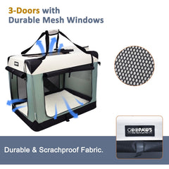 JESPET jaula con malla ventilada y tres puertas de acceso rápido.