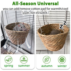 Jevnd hamaca para ratas de hierba natural, ventilación y confort.