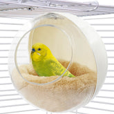 Nido Jevnd transparente para jaula facilita observar las aves desde fuera.