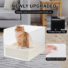JIMEIQI caja XL con borde alto lateral: contención y privacidad para el gato