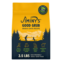 Jiminy's Good Grub: proteína de insectos de alta calidad para perros, apoyo digestivo.