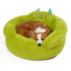 Jiupety cama donut calma, soporte cómodo para la cabeza de tu mascota.