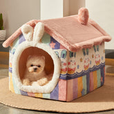 Jiupety casa para perro pequeño interior plegable, refugio cómodo y práctico.