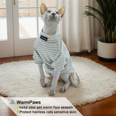 JL WarmPaws Sphynx Sweater manga larga, fácil de colocar