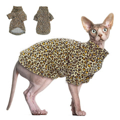 JL WarmPaws sudadera para gato esfinge leopardo: abrigo suave y cálido.
