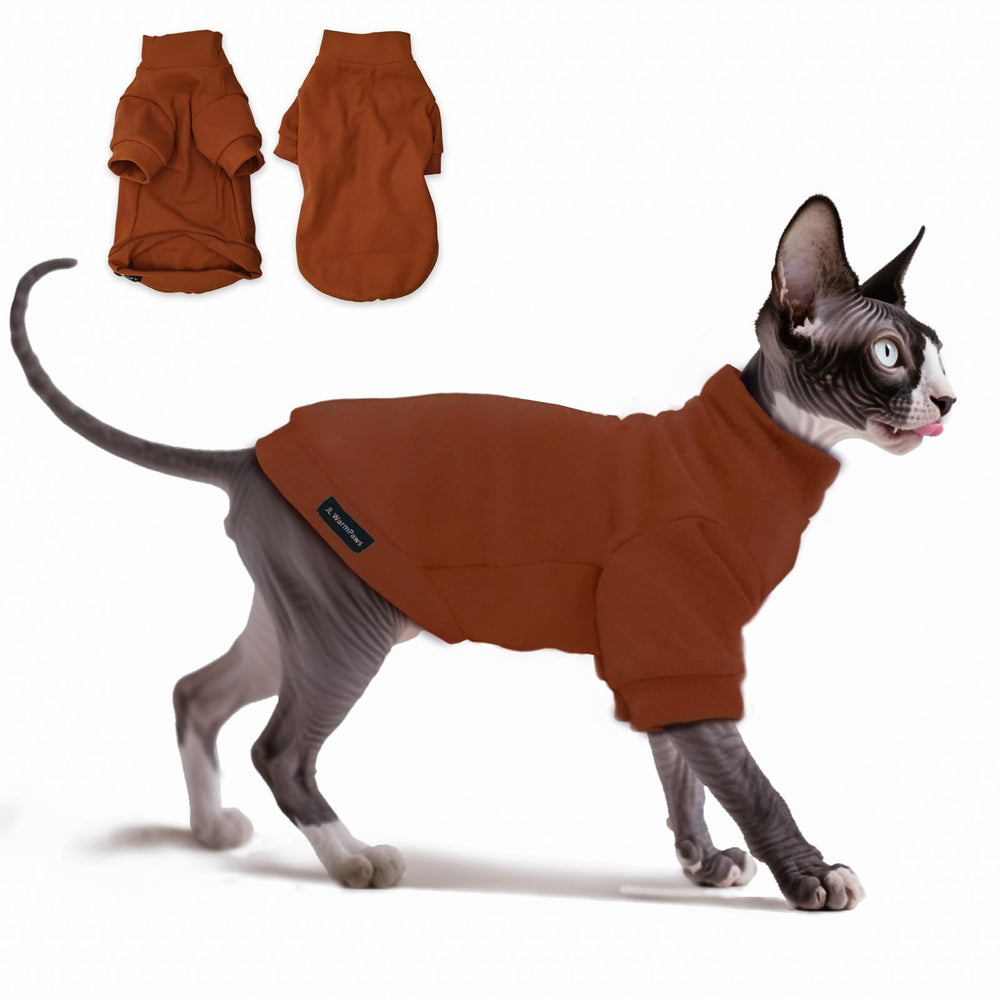 JL WarmPaws sudadera para gato sin pelo, vista frontal cómoda para uso diario.