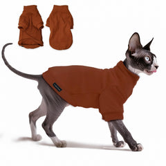 JL WarmPaws sudadera para gato sin pelo, vista frontal cómoda para uso diario.