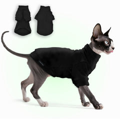 JL WarmPaws suéter para gatos sin pelo, frente, comodidad para sesiones de fotos y paseos.