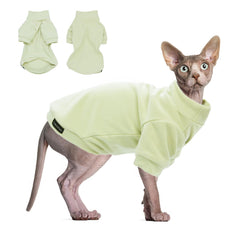 JL WarmPaws sudadera gato sphynx manga larga verde claro, abrigo suave diario