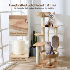 JLDUQKUM arbol-gato-madera-2, torre estable ideal para varios gatos grandes.