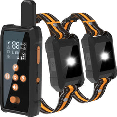 JLZNLC dog training collar with remote showing 4200ft range for outdoor use