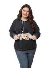 jmoredeep sudadera con bolsa para gato, vista frontal, espacio seguro para la mascota