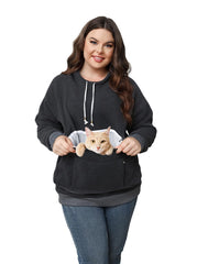 JMOREDEEP sudadera con bolsón frontal grande para gatos o perros pequeños, cómodo y seguro.