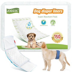 JOCCIK liners para pañales caninos en empaque de 100 unidades, fácil de reemplazar.