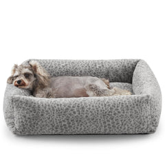 JOEJOY cama para perro con pana leopardo, sensación cálida para siestas.