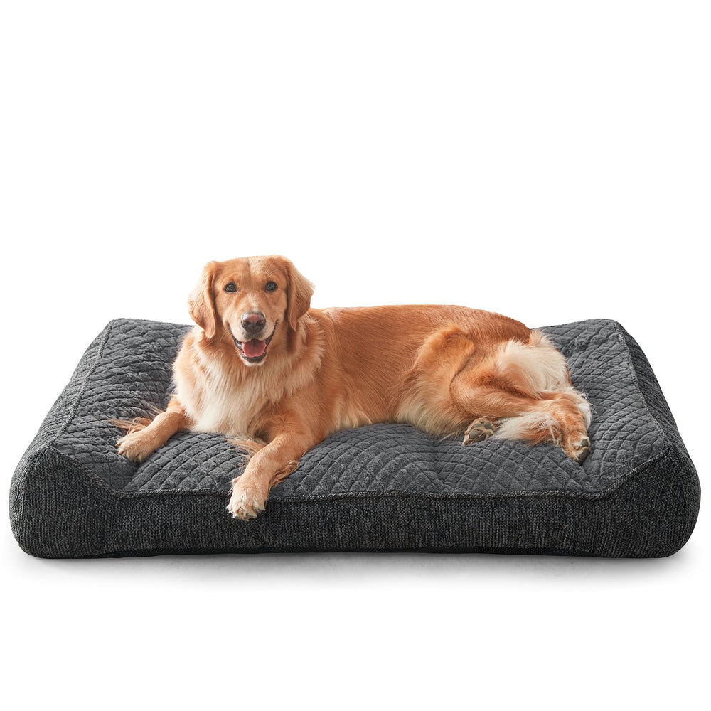 JOEJOY XL cama ortopédica gris para perros grandes con soporte cómodo.
