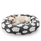 Cama donut JOEJOY para perro pequeño, vista frontal, ofrece confort y calidez para siestas