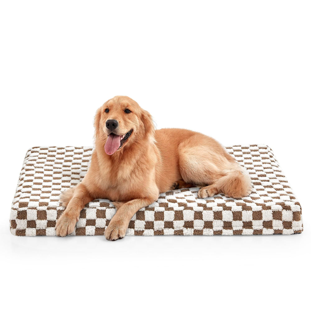 Cama JOEJOY para perros grandes con plaid suave y base antideslizante segura.