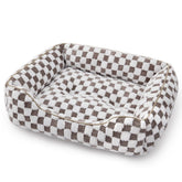 JOEJOY cama para perros con tejido jacquard suave y estilo moderno.