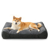 JOEJOY cama ortopédica para perros medianos, vista general con respaldo de tres lados para mayor comodidad