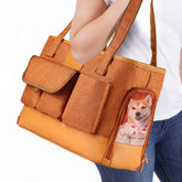 Johomviin bolsa de transporte para gatos y perros, vista frontal, ideal para viajes.