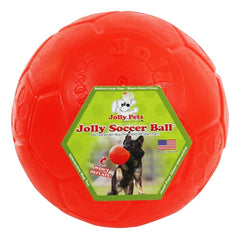 Jolly Pets bola de fútbol para perros 8in, resistente y mantiene la forma.