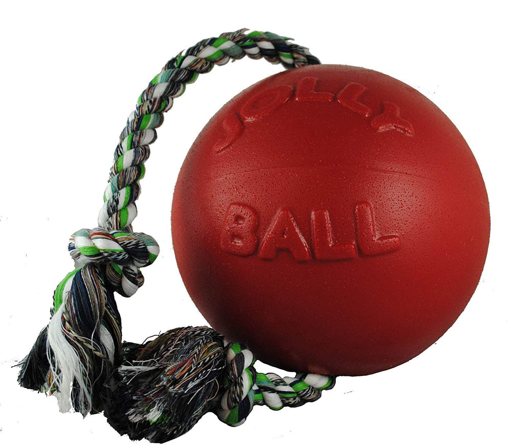 Jolly Pets Romp-n-Roll: cuerda y pelota de 6 pulgadas para cachorros