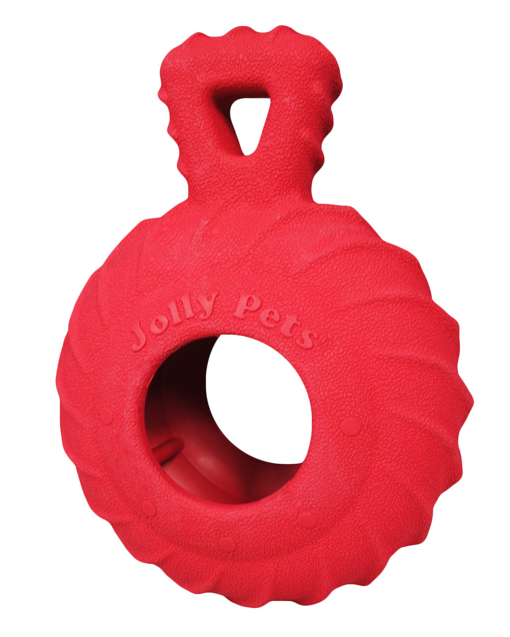 Jolly Pets Tuff Treader con asa rojo, perfecto para juegos de búsqueda.