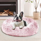 Cama en forma de dona JOLLYVOGUE Calma para mascotas de hasta 15 lb, refugio suave