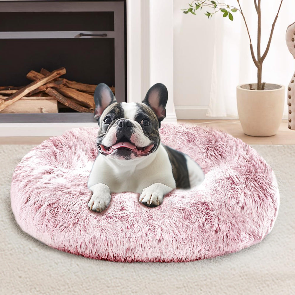 Cama redonda de JOLLYVOGUE para perros pequeños, descanso cómodo y envolvente.
