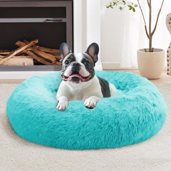 Cama para perros JOLLYVOGUE, diseño dona calmante, refugio suave para dormir plácidamente
