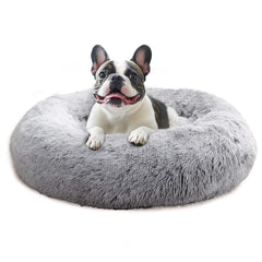 Cama JOLLYVOGUE para perros: calma redonda de 27 pulgadas para descanso seguro.