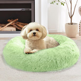Cama para perro JOLLYVOGUE con forma dona mediana, descanso cómodo y seguro.
