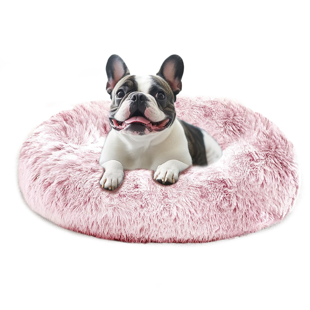 Cama donut JOLLYVOGUE para perros grandes, descanso calmante y seguro.