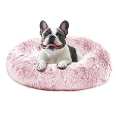 Cama donut JOLLYVOGUE para perros grandes, descanso calmante y seguro.