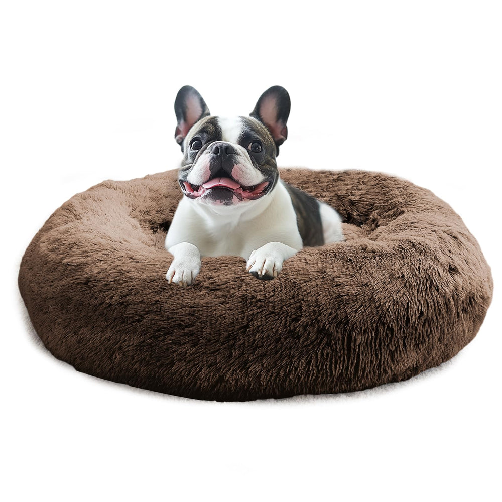 Cama donut JOLLYVOGUE para perro mediano: descanso suave y seguro.