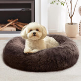 Cama JOLLYVOGUE para perro pequeño round-donut, refugio suave y calmante.