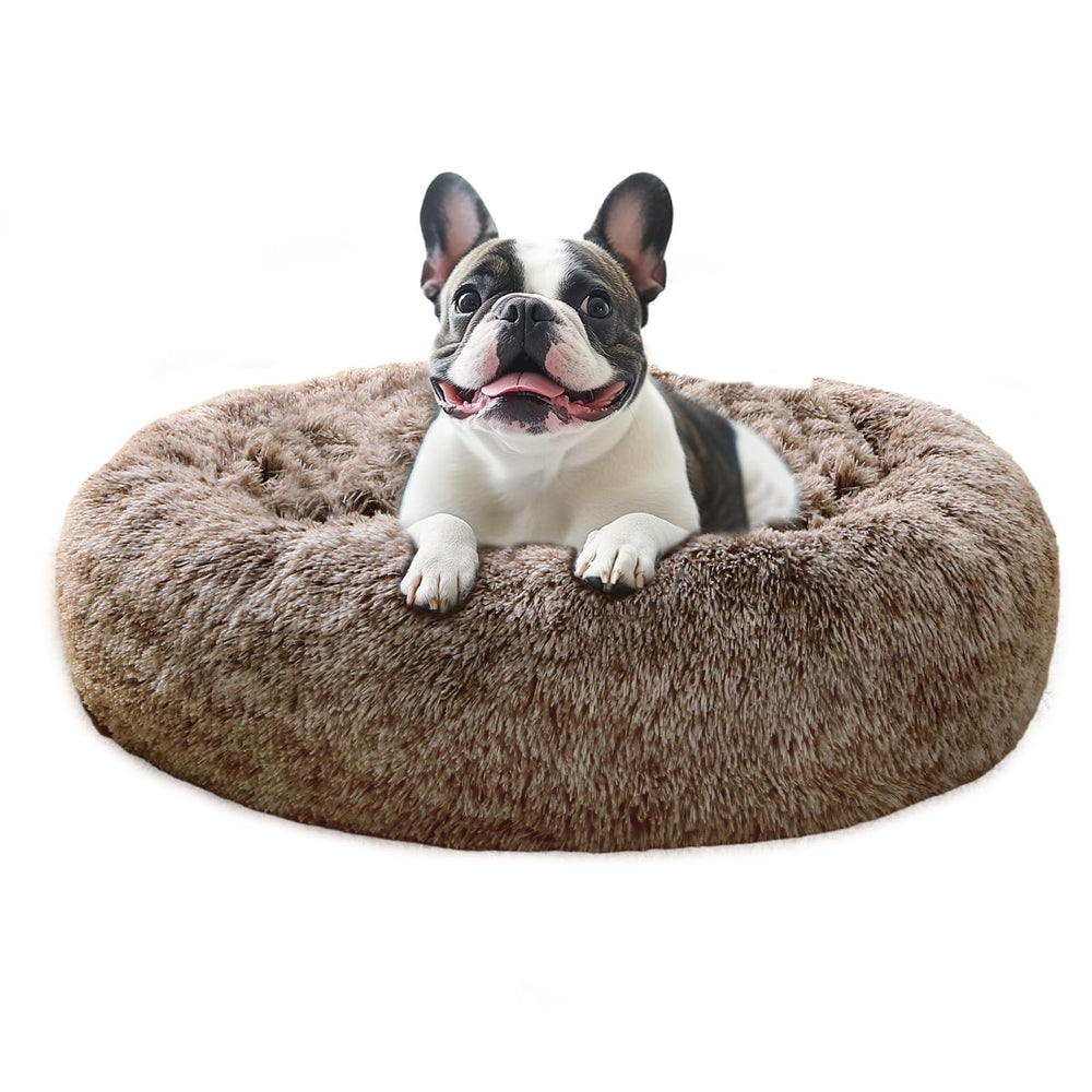 Cama para perro redonda JOLLYVOGUE, descanso calmante y envolvente