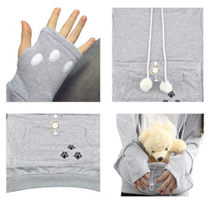 Jomago detalle orejas gato capucha, toque lúdico y adorable.