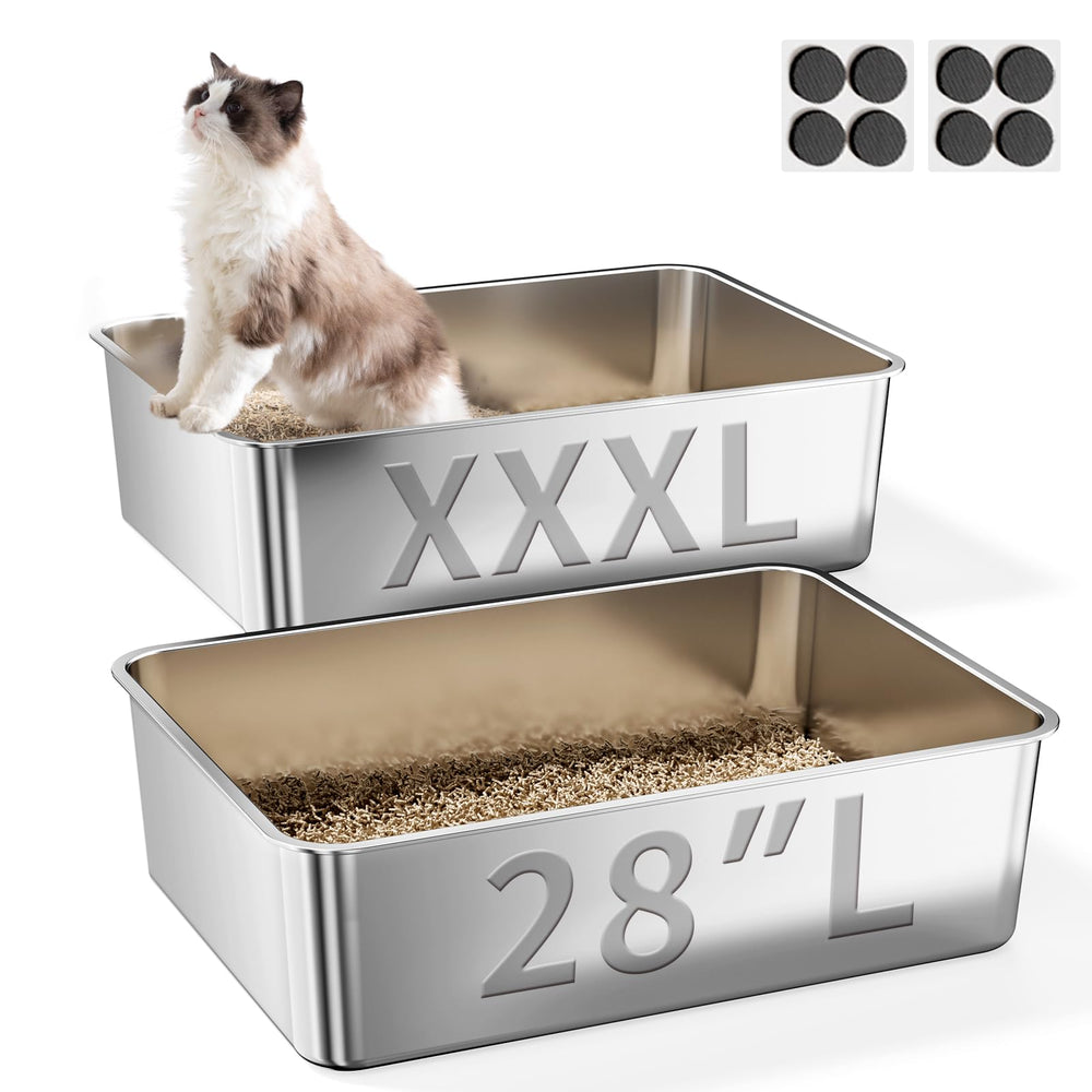 Jotesnew caja de arena XXXL, vista frontal, gran capacidad para gatos grandes.