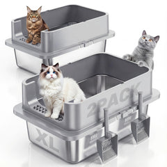 Jotesnew dos paquetes XL: caja de arena con tapa para varios gatos espacio cómodo