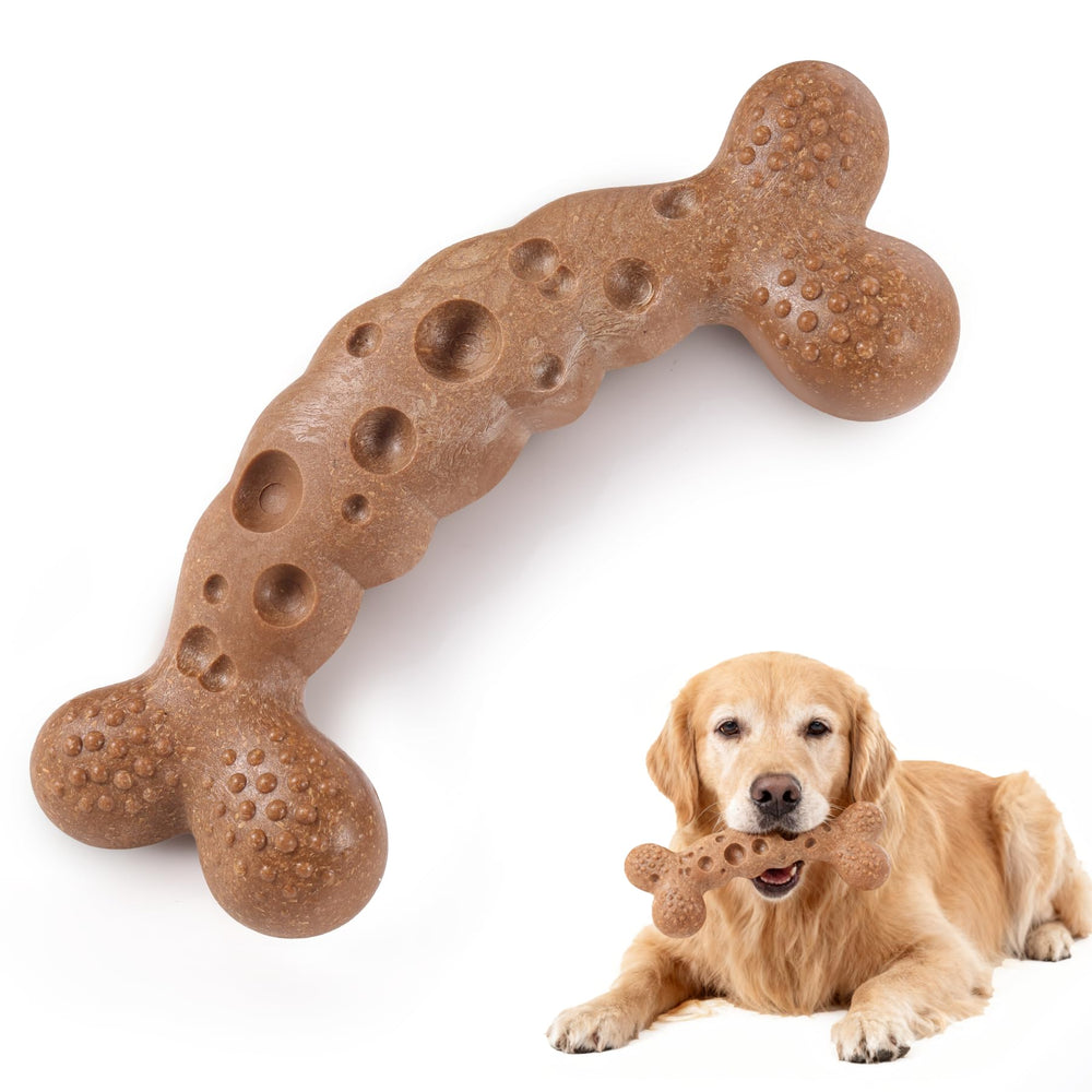 JoviQ Hueso Mordedor Indestructible Bacon para perros que muerden con fuerza.