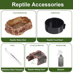 JoviQ Terrario PC Reptil Taza Alimento: zona higiénica para alimentar