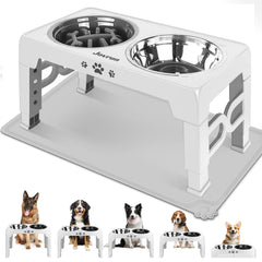 Comederos Jovrun elevados con soporte ajustable para comodidad al comer.